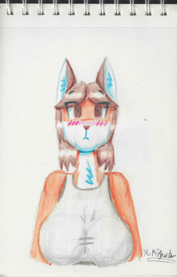 blush blush_lines solo yukiaguilar ruby_voz_(yukiaguilar) canid canine fox mammal absurd_res hi_res tagme