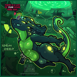 anthro balls_outline biped border bulge clothing deep_sea detailed_bulge dialogue duo extreme_size_difference female femboy genital_outline green_border hair lore low-angle_view macro male male_focus male_pred micro nude oral_vore safe_vore sea size_difference soft_vore tail tentacles text topwear underwater vore water nagifur levi_(nagifur) nagi_(nagifur) somni_(nagifur) alien felid mammal 1:1 comic digital_media_(artwork) english_text story story_in_description