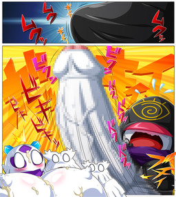 age_difference aroused balls becoming_erect big_balls big_breasts big_nipples big_penis biped blush blush_lines bodily_fluids breasts censored_balls censored_genitalia censored_penis clothing cum cum_on_breasts cum_on_face embarrassed erection erection_under_clothing female female_humanoid flying_sweatdrops foreskin genital_fluids genitals group huge_balls huge_breasts huge_nipples huge_penis humanoid_genitalia humanoid_penis hyper hyper_balls hyper_breasts hyper_genitalia hyper_penis imminent_sex ineffective_censorship male male_humanoid nipples nude nude_female nude_humanoid partially_retracted_foreskin penis penis_awe purple_body shocked shota small_but_hung solo_focus surprised sweat sweatdrop text white_balls white_body white_breasts white_nipples young heldron kirby_(series) nintendo pokemon abomasnow froslass generation_4_pokemon humanoid nesp pokemon_(species) 2025 censored comic crossover digital_drawing_(artwork) digital_media_(artwork) hi_res japanese_description japanese_text mosaic_censorship