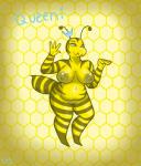 anthro areola belly breasts female genitals nipples non-mammal_breasts pussy slightly_chubby solo deathlyinnocent queeni_(deathlyinnocent) arthropod bee hymenopteran insect hi_res