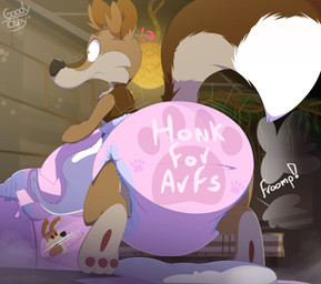 3_toes ambiguous_gender anthro big_diaper black_nose brown_body brown_ear_tips brown_fur brown_inner_ear brown_tail clothed clothing cloud_emanata cybernetic_arm cybernetic_limb diaper diaper_only diaper_package diaper_puff dipstick_ears dipstick_tail ear_markings emanata feet folded_diaper fur holding_diaper huge_diaper inside interrobang markings multicolored_body multicolored_ears multicolored_fur multicolored_tail open_diaper pawpads pawprint_diaper plant rear_view red_pawpads solo sound_effects surprised tail tail_markings text text_on_diaper toes topless touching_diaper vines wall_(structure) wearing_diaper white_body white_fur white_tail white_tail_tip wide_eyed goodyoshy asher_bowman randy_(goodyoshy) canid canine canis coyote mammal 2024 absurd_res artist_name english_text full-length_portrait hi_res portrait signature