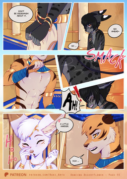 anthro big_ears black_hair clothed clothing dialogue fluffy fur hair male male_anthro markings page_number riding_crop skinny_anthro skinny_male speech_bubble striped_body stripes teeth text topless topless_anthro topless_male violence whip whipping yellow_eyes rukifox balrass_(rukifox) louis_(rukifox) yaru_(rukifox) canid canine felid fox mammal pantherine tiger comic english_text hi_res