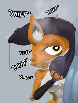 anthro ball_fondling ball_sniffing balls big_penis black_penis bodily_fluids breasts claws duo erection eyelashes female fondling fur genital_fluids genitals heart_eyes heart_symbol larger_male male male/female musk nose_to_balls onomatopoeia orange_body orange_fur penis penis_in_face precum size_difference small_waist smaller_female sniffing sound_effects steam steaming_body submissive submissive_female text yellow_eyes thelordjoshua1 ambar_(thelordjoshua) volk_(thelordjoshua) canid canine canis fox mammal red_fox true_fox wolf 3:4 absurd_res hi_res