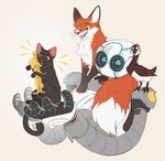 black_body black_fur female feral fur group laugh machine male oscars plant simple_background tail tree white_body white_fur wings auveiss flow_(2024) the_wild_robot brightbill_(the_wild_robot) cat_(flow) fink_(the_wild_robot) roz_(the_wild_robot) anatid anseriform avian bird canid canine domestic_cat duck felid feline felis fox mammal red_fox robot true_fox 2025 digital_media_(artwork) hi_res signature
