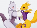 2011 <3 big_breasts black_nose blue_eyes blush breast_squish breasts canine chest_tuft digimon duo elbow_gloves facial_markings female fox fur gloves kneeling leg_markings legendary_pokémon looking_at_viewer mammal markings mewtwo nintendo nude plain_background pokémon purple_clothing purple_eyes renamon smile sssonic2 thighs tuft video_games voluptuous white_background yellow_fur
Rating: Explicit
Score: 19
User: Fur_in_the_dark
Date: December 17, 2011