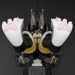 anthro at-rt black_hair blonde_hair feet foot_focus fur grey_body grey_fur hair looking_at_viewer male pawpads pose propped_up solo white_body white_fur jman7407 star_wars star_wars:_the_clone_wars lagomorph mammal 1:1 3d_(artwork) digital_media_(artwork) hi_res pinup