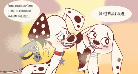 black_ears black_mane black_nose black_spots blue_collar collar eyebrows female feral floppy_ears freckled_face freckles fur grey_body grey_fur group heterochromatic_ears implied_incest leg_markings male mane markings pink_inner_ear raised_eyebrow red_collar socks_(marking) speech_bubble spots star text toony trio white_body white_fur white_spots seisai1751 101_dalmatian_street 101_dalmatians disney dolly_(101_dalmatians) dylan_(101_dalmatians) pearl_(101_dalmatians) canid canine canis dalmatian domestic_dog equid equine horse mammal english_text hi_res brother_(lore) brother_and_sister_(lore) sibling_(lore) sister_(lore)