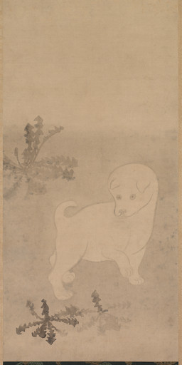 ambiguous_feral ambiguous_gender curled_tail digitigrade feral grass leaf looking_back paws plant quadruped raised_paw short_tail side_view simple_background solo standing tail young young_ambiguous young_feral unknown_artist public_domain canid canine canis domestic_dog mammal 17th_century absurd_res ancient_art hi_res huge_filesize monochrome painting_(artwork) traditional_media_(artwork) traditional_painting_(artwork)