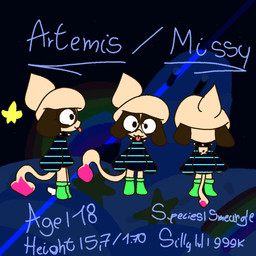 anthro boots clothing collar detailed_background female footwear shoes silly_face solo spiked_collar spikes star tongue tongue_out arte_misee nintendo pokemon missy_(arte_misee) generation_2_pokemon pokemon_(species) smeargle 1:1 model_sheet trans_(lore) trans_woman_(lore)