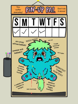 abdominal_impalement abuse anal_impalement animal_abuse anus balls begging blood blood_from_ass blood_from_balls blood_in_ass blue_body blue_fur bodily_fluids bound brown_eyes cock_and_ball_torture crying dialogue feral fur genital_fluids genital_torture genitals green_hair green_tail hair impalement looking_at_viewer male male_feral pain peeing penis pin_fastener poster solo suffering tail tears text torture urine young young_feral young_male roadkill_(fc) fluffy_pony fluffy_pony_(species) mammal 2025 3:4 broken_language digital_drawing_(artwork) digital_media_(artwork) english_text flat_colors