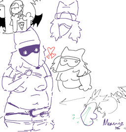 ambiguous_gender anthro areola beanie big_areola bottomwear bottomwear_down clothed clothing clothing_lift female hat headgear headwear navel pants pants_down partially_clothed shirt shirt_lift slightly_chubby solo strapon topwear warprat mammal procyonid raccoon sketch