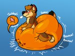 anthro balloon big_diaper bodily_fluids bottomwear bound brown_body brown_fur clean_diaper clothed clothing diaper erection forced forced_orgasm fur genital_fluids genitals huge_diaper inflatable inflatable_diaper inflation male nude onomatopoeia orange_diaper orgasm oversized_diaper overstimulation penile penis penis_milking penis_milking_machine sentient_diaper sentient_fellatio solo sound_effects squeaking stuck_penis tail text tongue trapped trapped_in_clothing trapped_in_underwear wearing_diaper levi_sheppy_(betaetadelota) canid canine canis domestic_dog german_shepherd herding_dog mammal pastoral_dog 4:3 hi_res