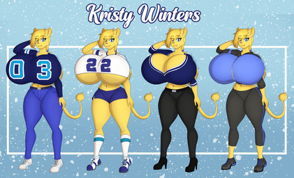 accessory anthro belt big_breasts black_clothing black_footwear black_shoes blonde_hair blue_bottomwear blue_clothing blue_eyes blue_shorts blue_topwear boots bottomwear breasts cleavage clothed clothing denim denim_bottomwear denim_clothing dress_pants female footwear fur grey_bottomwear grey_clothing grey_footwear grey_pants grey_shoes hair hair_accessory hair_tie high_heeled_boots high_heels hoodie huge_breasts hyper hyper_breasts jeans jersey jogging_outfit long_socks midriff multicolored_clothing multicolored_footwear multicolored_shoes navel number_on_clothing pants pink_snout shirt shoes short_hair shorts sneakers solo south_african tail tail_tuft thick_thighs topwear track_pants tuft under_boob white_clothing white_footwear white_shoes white_topwear yellow_body yellow_fur vanthi kristy_winters_(lildredre) felid lion mammal pantherine hi_res