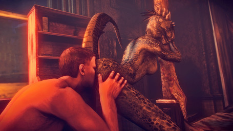 anthro bed bedroom book breasts butt cunnilingus duo female foreplay furniture hair human_on_anthro interspecies looking_back male male/female nipples nude oral sculpture sex smile statue tongue tongue_out vaginal dragon-v0942 microsoft the_elder_scrolls argonian human mammal scalie 2016 3d_(artwork) 3d_animation animated digital_media_(artwork) source_filmmaker_(artwork)