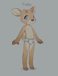 anthro antlers blue_eyes blue_seam_underwear briefs bulge clothing cloven_hooves colored_seam_underwear fingers hooved_fingers hooves horn male navel nipples scut_tail short_tail simple_background solo tail underwear white_briefs white_clothing white_underwear young young_anthro skidoo finn_(skidoo) deer mammal digital_media_(artwork) hi_res