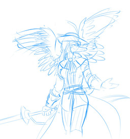 anthro clothed clothing feathered_wings feathers female hat headgear headwear long_snout melee_weapon rapier simple_background snout solo sword weapon white_background wings unknown_artist bloodborne cavemanon_studios fromsoftware goodbye_volcano_high ko_op_(game_developer) snoot_game sony_corporation sony_interactive_entertainment fang_(gvh) prehistoric_species pterosaur reptile scalie hi_res monochrome sketch