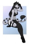 5_fingers anthro black_hair breasts brown_eyes clothed clothing eyebrows eyelashes female fingers hair smile solo tail amur mythology dragon mythological_creature mythological_scalie scalie wingless_dragon 2021 digital_media_(artwork) hi_res