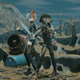 anthro beanie clothed clothing duo female fur hair hat headgear headwear looking_at_viewer machete melee_weapon nude open_mouth piercing smile tail weapon white_body white_fur kigerlynn dr._drigg_(modeler) malakisuglypotato_(modeler) epic_games fortnite cate_meowdy meow_skulls calico_cat domestic_cat felid feline felis mammal 1:1 2026 3d_(artwork) absurd_res digital_media_(artwork) hi_res