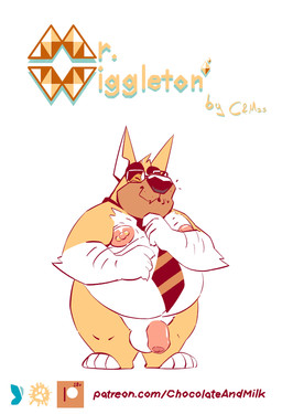 accessory anthro areola arm_hair arm_tuft balls barbell_piercing belly big_belly black_eyebrows black_nose body_hair elbow_tuft eyebrows eyes_closed eyewear foreskin front_view fur genitals glasses gloves_(marking) head_tuft male male_anthro markings moobs necktie nipple_piercing nipples obese obese_anthro obese_male overweight overweight_anthro overweight_male penis piercing pink_nipples pink_penis rectangular_glasses simple_background solo standing text tuft white_background white_balls white_body white_fur yellow_body yellow_fur chocolateandmilk richard_(chocolateandmilk) canid canine canis domestic_dog mammal hi_res url