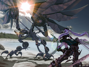 ambiguous_feral ambiguous_gender biped bipedal_feral black_clothing black_dress butt claws clothed clothing cloud digitigrade dress duo female female_humanoid feral grey_cloud gun hair lens_flare light light_beam long_hair long_tail looking_at_another machine mechanical_wings multi_eye no_underwear outside purple_hair ranged_weapon segmented_tail sky sun sunbeam sunlight tail toe_claws twintails_(hairstyle) water weapon wings deino_(artist) deino_(modeler) calne_ca magnesium_(deino) avian humanoid robot robot_feral robot_humanoid 3d_(artwork) 4:3 autodesk_3ds_max_(artwork) digital_media_(artwork) male_(lore)