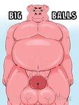 anthro balls barazoku big_balls erection genitals hector_(onykr) male male/male mxart nude overweight penis solo text unknown_artist hector domestic_pig mammal suid suine sus_(pig) 3:4 absurd_res english_text hi_res