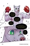 2:3 angry bastriw boxing_gloves canid canine canis clothing comic dialogue green_eyes handwear hi_res male mammal muscular muscular_male nico_(bastriw) shirtless text url wolf