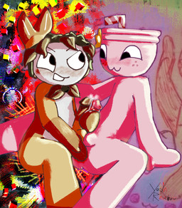 abstract_background accessories_only accessory anal anal_fisting anal_penetration anthro anus balls balls_touching blush bodily_fluids bow_tie butt clothing cum cum_on_each_other cum_on_penis cum_on_self daisy_(flower) drinking_straw duo ejaculation erection eye_contact fisting flower food freckles frottage genital_fluids genitals hair_accessory happy humanoid_genitalia humanoid_penis looking_at_another male male/male masturbation mutual_masturbation nude penetration penile penis penises_touching pink_body plant punch_(drink) sex silly square topwear white_body wilted_plant yellow_body yoshreveluv blushcrunch_studio dandy's_world roblox finn_(dandy's_world) shrimpo_(dandy's_world) animate_inanimate aquatic arthropod crustacean food_creature humanoid shrimp toon_(dandy's_world) digital_media_(artwork) digital_painting_(artwork) hi_res painting_(artwork) pen_(artwork) shaded traditional_media_(artwork)