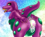 anthro anus bodily_fluids breasts crossgender egg egg_from_pussy female gaping gaping_anus genital_fluids nipples oviposition solo stretched_pussy vaginal_fluids heartlessangel3d barney_and_friends pbs barney_the_dinosaur dinosaur prehistoric_species reptile scalie 6:5 absurd_res hi_res