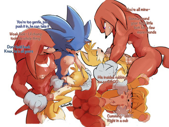 2_tails adult_on_child adult_on_young age_difference anal anal_orgasm anal_penetration anthro anthro_on_anthro anthro_penetrated anthro_penetrating anthro_penetrating_anthro anus areola balls big_penis blue_body blue_eyes bodily_fluids clothing cum cum_in_ass cum_inside cum_while_penetrated dipstick_tail dominant ejaculation eyes_closed full_nelson fur genital_fluids genitals gloves green_eyes group hands-free handwear humanoid_genitalia humanoid_penis interspecies larger_dom larger_male looking_pleasured low-angle_view male male/male male_on_bottom male_on_top male_penetrated male_penetrating male_penetrating_male markings multi_tail multiple_positions muscular muscular_male narrowed_eyes nipples older_dom_younger_sub older_male on_bottom on_top open_mouth open_smile orgasm penetration penile penile_penetration penis penis_in_ass penis_in_mouth purple_eyes red_body sex simultaneous_orgasms size_difference small_penis smaller_male smaller_penetrated smile spiked_gloves spikes spread_legs spreading stated_age stated_young tail tail_markings tan_body tan_fur text tongue trio vein veiny_penis white_body white_fur worm's-eye_view yellow_body young young_male young_penetrated younger_male younger_penetrated anitwenty sega sonic_the_hedgehog_(series) knuckles_the_echidna miles_prower sonic_the_hedgehog canid canine echidna eulipotyphlan fox hedgehog mammal monotreme 2026 4:3 absurd_res digital_drawing_(artwork) digital_media_(artwork) english_text hi_res