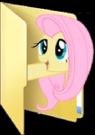 alpha_channel blue_eyes blues27xx equid equine female fluttershy_(mlp) folder friendship_is_magic hasbro horse icon low_res mammal my_little_pony pony simple_background smile solo transparent_background