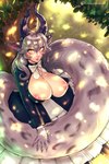 2021 2:3 5_fingers animal_humanoid areola astraea_(lunar_leopard) bbc-chan big_breasts black_clothing black_dress black_horn breasts cat_humanoid clothed clothing dress exposed_breasts felid felid_humanoid feline feline_humanoid female fingers fur grey_body grey_fur grey_hair hair hi_res horn horned_humanoid huge_breasts humanoid hybrid inverted_nipples jewelry licking licking_lips long_hair looking_at_viewer looking_up mammal mammal_humanoid necklace nipples outside plant simple_background solo teeth tongue tongue_out tree white_bow yellow_eyes
