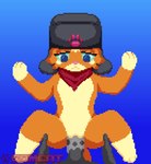 anthro anthro_penetrated bodily_fluids breath clothing cum cum_in_vagina cum_inside cum_on_penis cum_overflow duo eye_roll female female_penetrated first_person_view flat_chested from_front_position fur genital_fluids genitals hat headgear headwear heart_eyes heart_pupils heart_symbol kerchief looking_at_viewer lying male male/female male_penetrating male_penetrating_female missionary_position mostly_nude neckerchief neckwear on_back orange_body orange_fur panting penetration penile penile_penetration penis penis_in_vagina sex sex_after_cumming simple_background tan_body tan_fur teal_eyes ushanka vaginal vaginal_fluids vaginal_fluids_on_penis vaginal_penetration comradecat comcat ambiguous_species domestic_cat felid feline felis mammal animated digital_media_(artwork) pixel_(artwork) pixel_animation short_playtime