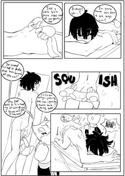 butt butt_grab butt_squish casual_exposure casual_nudity cfnm clothing embarrassed embarrassing_exposure embarrassing_nudity forced forced_exposure forced_undressing genitals hand_on_butt male massage massage_table nude only_one_nude penis squish towel towel_only undressing saikoart deltarune undertale_(series) kris_dreemurr tasque_manager darkner human mammal hi_res monochrome
