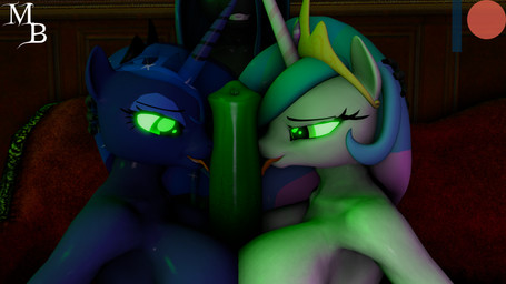 anthro breast_play breasts collaborative collaborative_sex collaborative_titfuck female genitals grin group group_sex gynomorph gynomorph/female horn intersex intersex/female licking mind_control oral penile penis penis_lick sex smile threesome titfuck tongue tongue_out trio masterbrony friendship_is_magic hasbro my_little_pony mythology princess_celestia_(mlp) princess_luna_(mlp) queen_chrysalis_(mlp) arthropod changeling_(mlp) equid equine mammal mythological_creature mythological_equine unicorn 16:9 3d_(artwork) digital_media_(artwork) hi_res widescreen indirect_incest_(lore) sibling_(lore) sister_(lore) sisters_(lore)