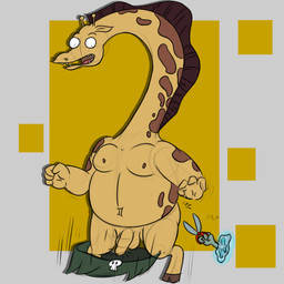 anthro balls bent_legs bone bottomwear clothing falling_skirt genitals hair hooves horn humanoid_pointy_ears long_hair long_neck looking_down male mane markings moobs navel nipples nude nude_anthro nude_male onomatopoeia open_mouth ossicone pattern_background penis pointy_ears portal scissors simple_background skirt skull slightly_chubby solo sound_effects spots spotted_body spread_legs spreading surprised teeth text tongue unguligrade yellow_body geegeeold oldladydoodles disney star_vs._the_forces_of_evil giraffe_monster_(svtfoe) giraffe giraffid mammal monster 1:1 colored_sketch english_text hi_res sketch