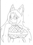 anthro big_breasts black_and_white breasts canid canine cleavage clothed clothing digital_media_(artwork) fan_character female fishnet_clothing fishnet_topwear fox hi_res line_art looking_at_viewer mammal monochrome sega simple_background solo sonic_the_hedgehog_(series) superbunnygt topwear white_background