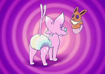 abstract_background ambiguous_gender blue_pacifier blue_sclera butt cheek_tuft clean_diaper cleft_tail clothed clothing diaper diaper_only dipstick_ears dipstick_tail disembodied_hand duo ear_markings facial_tuft feral fur hand_puppet hypnosis leg_markings markings mind_control multicolored_body multicolored_ears multicolored_fur object_in_mouth pacifier pacifier_in_mouth pink_body pink_fur pink_tail shaking_butt socks_(marking) spiral_background star_(marking) striped_body striped_ears striped_fur striped_markings striped_tail stripes tail tail_markings topless tuft twitter_handle two_tone_body two_tone_fur two_tone_tail wearing_diaper wetness_indicator white_body white_ear_tips white_fur white_stripes white_tail white_tail_tip eduartm nintendo pokemon momo_(momousedcrinkle) eevee eeveelution espeon generation_1_pokemon generation_2_pokemon pokemon_(species) 2025 animated digital_media_(artwork) short_playtime webm