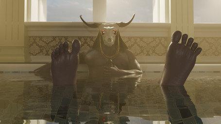 5_toes abs anthro antlers bodily_fluids bone clothed clothing detailed_background erection feet foot_focus furniture genitals grey_body horn humanoid_feet humanoid_genitalia humanoid_penis inside looking_at_viewer male nude penis plantigrade purple_body red_eyes skull skull_head soles solo spread_toes sweat sweatdrop swimming_pool toes water wet wet_body rungiko the_ancient_magus'_bride elias_ainsworth canid canine canis cervine deer demon mammal 16:9 absurd_res hi_res huge_filesize widescreen