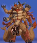 4_penises 6_arms 6_pecs anthro antlers balls big_balls big_penis circumcised conjoined digitigrade duo flaccid fused_eyes fusion genitals hooved_digitigrade hooved_toes hooves horn humanoid_genitalia humanoid_penis male male/male membrane_(anatomy) multi_arm multi_balls multi_ear multi_eye multi_genitalia multi_head multi_limb multi_nostril multi_pecs multi_penis multi_snout multi_tail multi_tongue multifur nude pecs penis penis_tongue polydactyly standing tail tentacles thick_tail tongue unusual_anatomy unusual_genitalia_placement unusual_penis_placement webbed_hands what what_has_magic_done kittykage asrael_zogendral crashb bovid bovine cattle felid lion mammal mustelid otter pantherine absurd_res hi_res