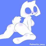 anthro bent_over big_breasts breasts butt female genitals looking_at_viewer looking_back looking_back_at_viewer nude open_mouth pussy simple_background smile solo spread_legs spreading white_body palmerita_uwuy discord_(app) clyde_(discord) domestic_cat felid feline felis mammal 1:1 absurd_res hi_res signature