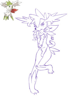 anthro bulge claws clothed clothing eyelashes femboy leotard lingerie looking_at_viewer male plant pokemorph pose simple_background tail inkdoll nintendo pokemon elemental_creature flora_fauna generation_4_pokemon legendary_pokemon pokemon_(species) shaymin sky_forme_shaymin sketch