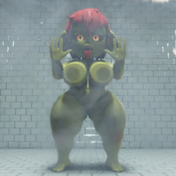 4_fingers 4_toes against_surface amber_eyes areola bathing belly big_breasts big_butt big_ears biped blurred_character breasts breasts_on_glass butt fantasy feet female female_humanoid fingers floor front_view genitals green_body hair knee_blush looking_at_viewer nipples nude on_glass paladin pointed_tongue pupils red_hair shortstack shower shower_room showering slightly_chubby slit_pupils solo standing steam thick_thighs tile tile_floor tile_wall toes tongue tongue_out vulva wall_(structure) wet wide_hips palewdas_arts palewdasarts_(modeler) mina_(palewdasarts) goblin humanoid 1:1 3d_(artwork) digital_media_(artwork) full-length_portrait hi_res portrait