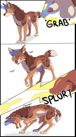 animal_genitalia animal_penis balls becoming_erect bestiality bodily_fluids canine_genitalia canine_penis cum disembodied_hand duo erection feral genital_fluids genitals ghost_hand handjob headpat heterochromia knot knotted_penis male penile penis sex sheath solo_focus gushoafterdark canid canine canis domestic_dog mammal 2025 absurd_res comic hi_res