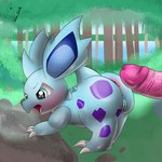 anus bent_over blue_eyes blush butt clitoris duo female genitals imminent_sex outside penis pussy vulpine_corvid nintendo pokemon bianca_(vulpine_corvid) generation_1_pokemon nidorina pokemon_(species) 1:1 hi_res