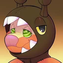 antennae_(anatomy) anthro bedroom_eyes cross-eyed gradient_background green_eyes half-closed_eyes hypnosis lidded_eyes looking_at_viewer male mind_control narrowed_eyes plushie ringed_eyes seam_(sewing) seductive sharp_teeth simple_background smile solo stitch_(sewing) teeth wavy_mouth wavy_smile yellow_sclera rindeadsong nintendo pokemon ax&l_(crowbrainer) animate_inanimate farigiraf generation_2_pokemon generation_9_pokemon girafarig giraffe giraffid hybrid_pokemon living_plushie mammal pokemon_(species) 1:1 headshot_portrait icon portrait