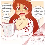 anthro big_breasts breasts clothing container female female_anthro green_eyes nurse nurse_clothing nurse_uniform solo suggestive text uniform yandere kloudmutt zipper_(character) felid lion mammal pantherine 1:1 comic english_text hi_res