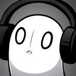 electronics empty_eyes gradient_background grey_background headphones not_furry o_o simple_background solo cubewatermelon undertale undertale_(series) napstablook ghost spirit 1:1 icon low_res reaction_image