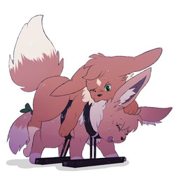 accessory all_fours bite black_nose bodily_fluids bound bow_(feature) bow_accessory bow_ribbon breeding_stand brown_body brown_fur duo female feral feral_on_feral from_behind_position fur furgonomics green_eyes intraspecies male male/female one_eye_closed open_mouth ribbons sex sweat tail tail_accessory tail_bow tail_ribbon tan_body tan_fur teeth tongue conditional_dnp erobos nintendo pokemon tahla_(tahla) telain eevee generation_1_pokemon pokemon_(species) 1:1 hi_res brother_(lore) brother_and_sister_(lore) incest_(lore) sibling_(lore) sister_(lore) twins_(lore)
