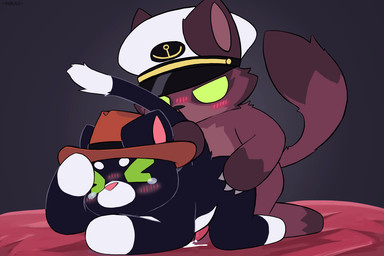 anal anal_orgasm anal_penetration anthro blush bodily_fluids chibi clothing cowboy cowboy_hat crying cum cum_drip cum_while_penetrated doggystyle dripping duo ejaculation erection from_behind_position genital_fluids genitals hands-free hat headgear headwear male male/male orgasm peaked_cap penetration penis sex tears torau mythology pixile_studios super_animal_royale torau_(torau) canid canine canis domestic_cat felid feline felis mammal mythological_canine mythological_creature tuxedo_cat werecanid werecanine werecreature werewolf wolf 3:2 animated short_playtime