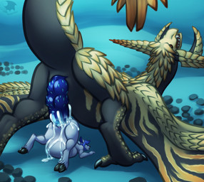 abdominal_bulge andromorph andromorph/male andromorph_on_feral andromorph_penetrated anthro anthro_on_feral anthro_penetrated arm_tattoo bestiality blue_body blue_eyes blue_fur blue_hair bodily_fluids choker claws collar cum cum_inflation cum_inside curvy_figure duo erection feral feral_penetrating feral_penetrating_anthro fur genital_fluids genitals grey_body grey_fur hair hooves inflation intersex intersex/male intersex_on_feral intersex_penetrated jewelry knot knotted_penis male male_penetrating male_penetrating_andromorph male_penetrating_intersex necklace penetration penile penile_penetration penis sex size_difference tattoo vaginal vaginal_penetration voluptuous vulva wide_hips wings pheonixbat capcom monster_hunter mythology canid canine canis deer dragon flying_wyvern hybrid mammal mythological_creature mythological_scalie rey_dau scalie wolf absurd_res hi_res